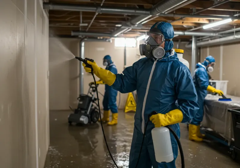 Basement Sanitization and Antimicrobial Treatment process in Dixiana, AL